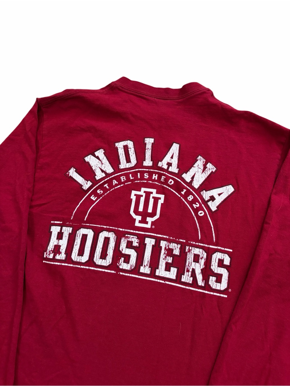 Y2K Soffe Indiana Hoosiers Double Sided Shirt Adult Large Red Long Sleeve